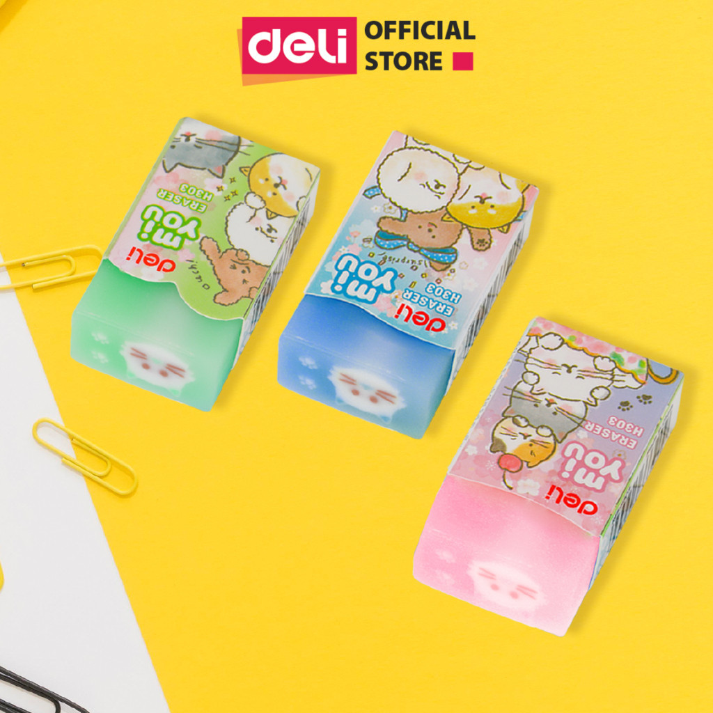 Gôm Tẩy Bút Chì 2B Deli Tẩy Sạch Ít Vụn Không Mòn Giấy Phù Hợp Cho Học Sinh Văn Phòng Vẽ Tranh Phác Thảo