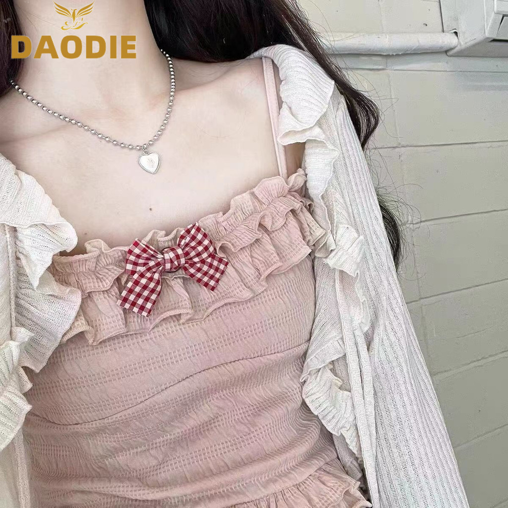 DAODIE áo croptop Áo 2 dây áo ba lỗ Thời trang hàn quốc chic tráng lệ Phong cách cổ điển WBX24301UB 10Z240304 | BigBuy360 - bigbuy360.vn