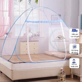 Màn Chụp Tự Bung Đỉnh Nhọn Cao Cấp - Mùng Chụp Tự Động Gấp Gọn 1m6-1m8-2m2 mùng tự bung gia đình chống muỗi - Olympia