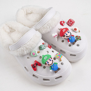 Thiết kế bảng điều khiển trò chơi dễ thương Jibbits Bộ Mario Jibitz Charm Nấm Anime Jibits designks cho trẻ em Phụ kiện giày quyến rũ chân trang trí