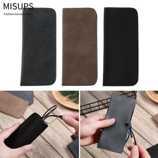 MISUPS Đựng Mắt Kính Bằng Da PU Màu Trơn Nhỏ Gọn Cho Nam Và Nữ Ốp