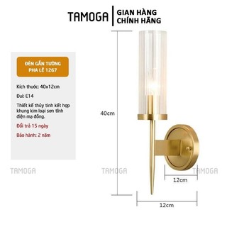 Đèn gắn tường phòng ngủ pha lê đơn TAMOGA KAVYS 1267 Tặng kèm bóng LED AS vàng
