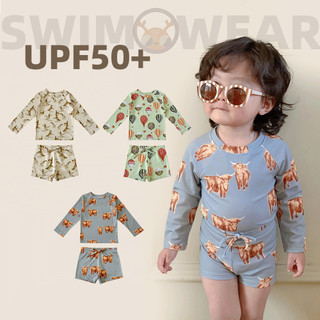 Bộ đồ bơi hai mảnh in hình động vật có độ đàn hồi cao & khô nhanh UPF50 +