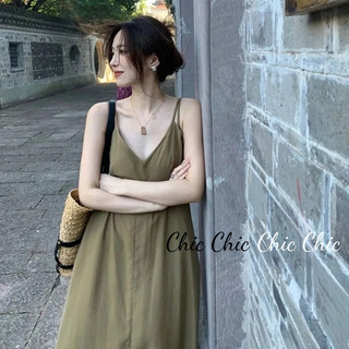 Chic váy Đầm váy nữ body đầm Vintage Korean Fashion phổ biến WLQ2430S9U 13Z240328