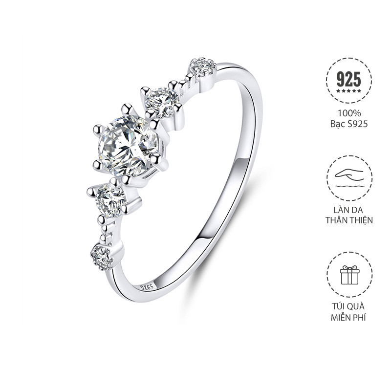 925 Silver Ring with Glittering Zircon Fashion Ring For Women