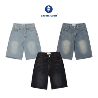 Calem Club - Quần Short Jeans lửng wash cạp thấp ống rộng form unisex