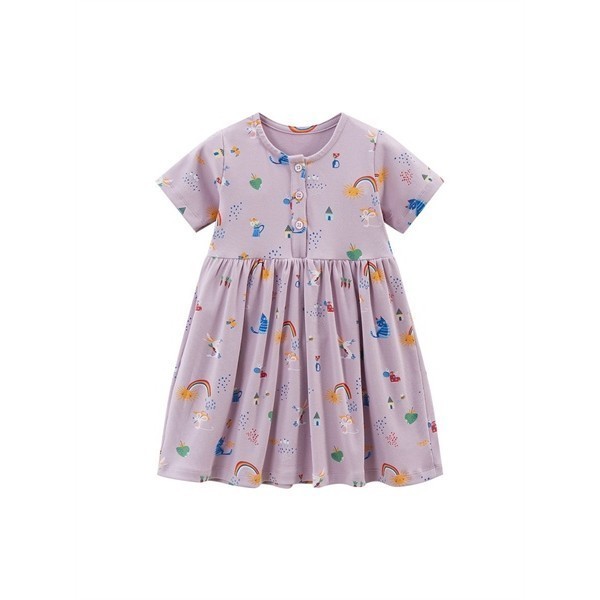 Đầm maven tăm mouse tím cho bé gái