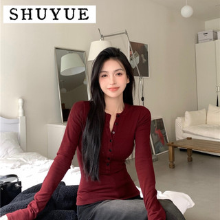 SHUYUE áo phông áo thun nữ croptop baby tee Casual thời trang Korean phổ biến WTX24401QZ 15Z240407
