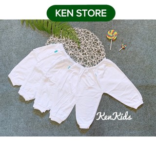Combo 5 quần dài trắng bo gấu thun cotton 100% cho bé ken store