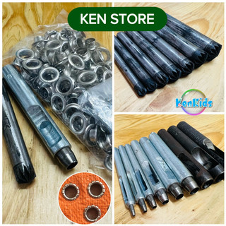 Bộ 3 dụng cụ TÁN CHẺ đục khoen đóng khoen ore (mắt cáo) dùng cho tấm bạt , da, vải , giấy … KEN STORE