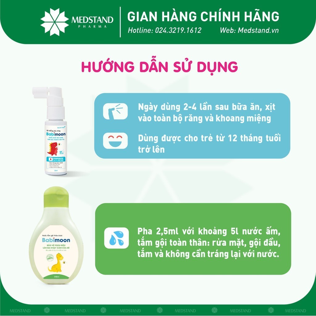 COMBO Xịt chống sâu răng Babimoon ngăn ngừa sâu răng, sún răng và nước tắm gội thảo dược Babimoon làm sạch và bảo vệ da:5637