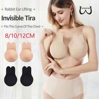 Zxyouping 8 / 10 / 12CM Nữ Push Up Bras Strapless Áo Ngực Vô Hình Có Thể Tái Sử Dụng Keo Nâng ngực Băng Thỏ Bao Áo Ngực Miếng Lót Núm Vú Băng Plus Kích Thước