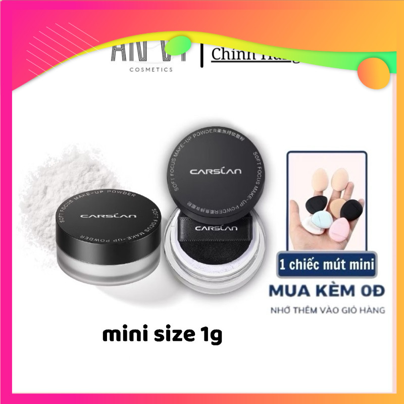 [Mini size] Phấn phủ Carslan kiềm dầu, chống nước lâu trôi mini size 1g