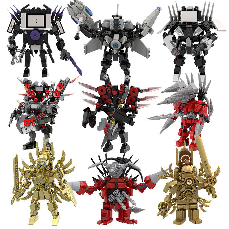 Newest Bộ Tương Thích Lego Skibidi Toilet Titan TV Man Clock Man Sound Man Nhà Vệ Sinh Mô Hình Khối 