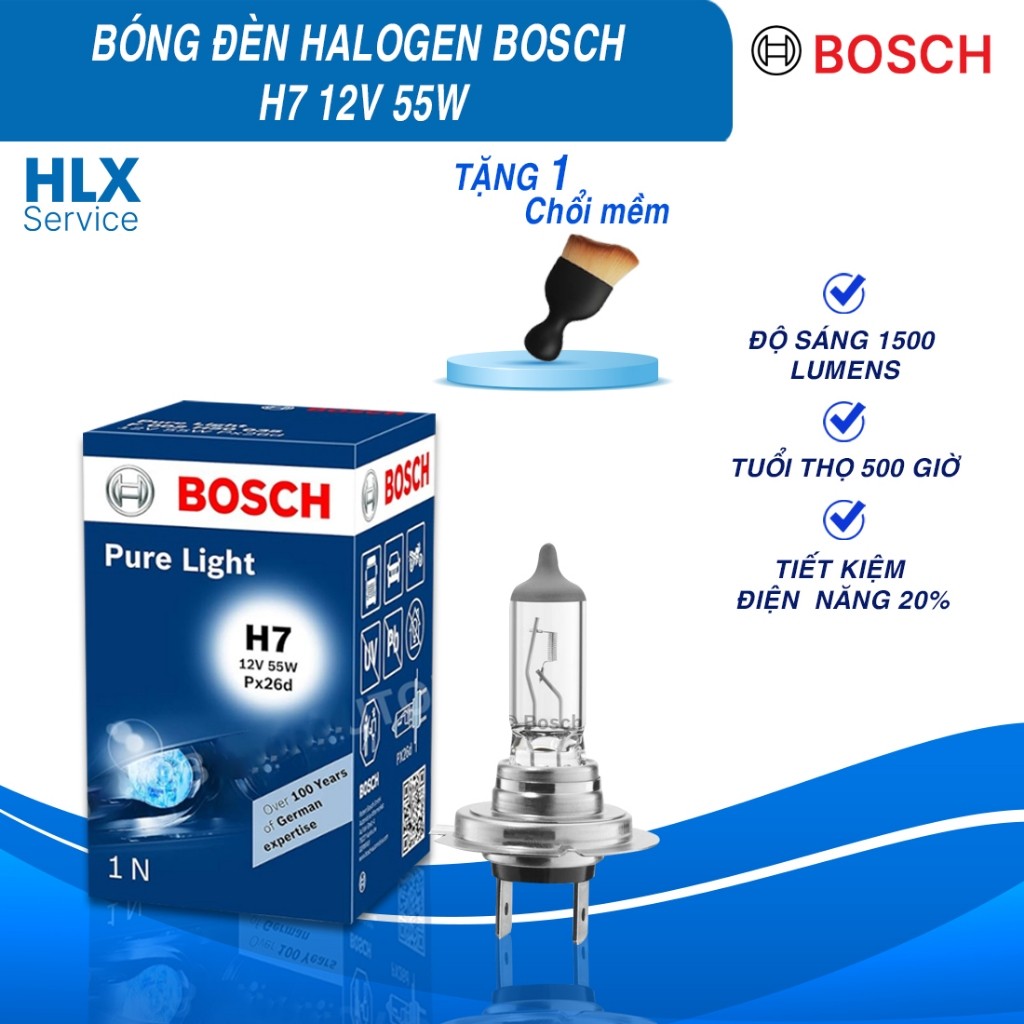 Bóng đèn ô tô halogen H7 12V 55W Bosch chính hãng cao cấp