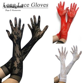 Unmegoni Tay Lưới Dài Co Giãn Họa Tiết Hoa Quyến Rũ Phong Cách Gothic Cho Nữ Trong Tiệc Cưới/Giáng Sinh/Halloween