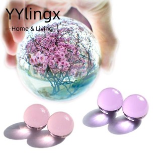 YYlingx Trang Trí Nhà|Bóng Trong Suốt / Hồng / Tím|Chữa bệnh|Đá Fluorite Tự Nhiên Nhiều Màu