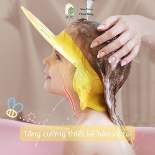Mũ chắn nước gội đầu có khóa cho bé MCM HOME nón tắm gội đầu bé điều chỉnh kích thước chống rơi