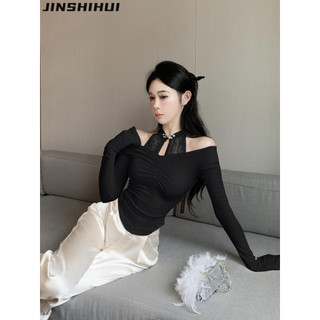 JINSHIHUI áo phông áo thun nữ croptop baby tee Minimalist thời trang INS xu hướng WTX2410OS1 4Z240126