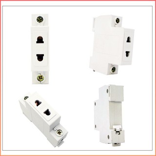 Ổ cắm điện lắp ray cài aptomat tủ điện dân dụng 2 lỗ, 3 lỗ - HKS