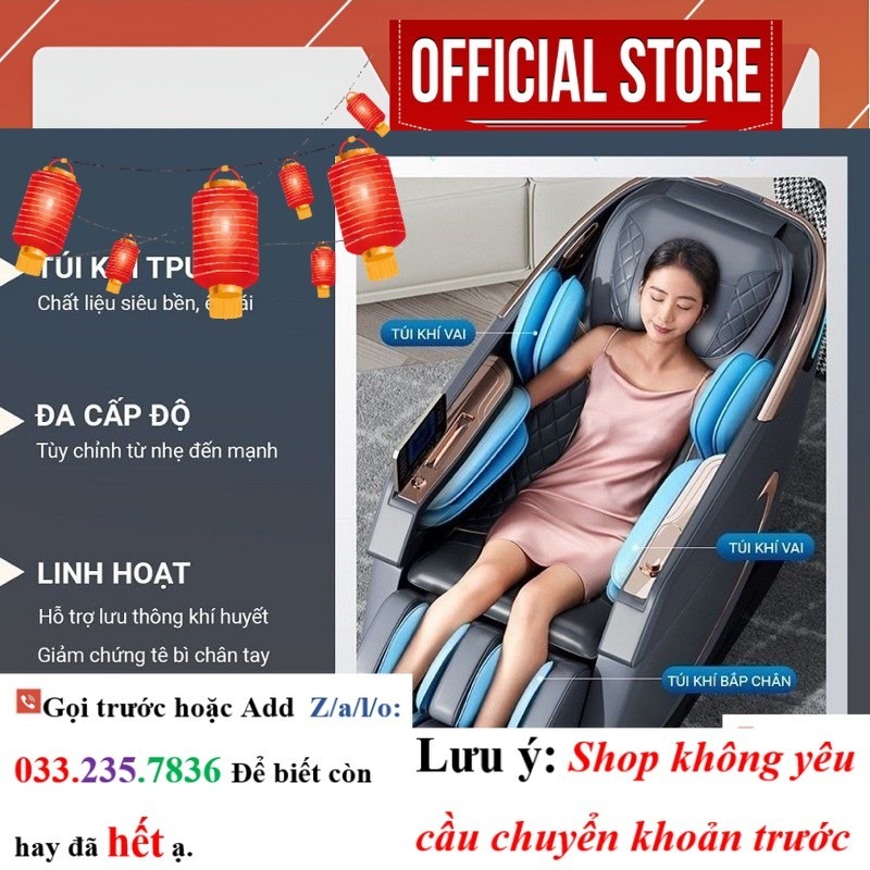 Ghế massage toàn thân Okinawa OS-392 bi silicon di chuyển công nghệ 4D 