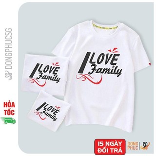 Áo thun đồng phục gia đình mẫu family màu trắng thun cotton mềm mịn GD306T DONGPHUCSG