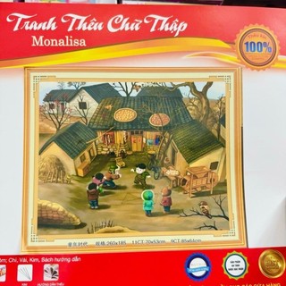 Tranh thêu trò chơi dân gian mẫu mới chưa thêu