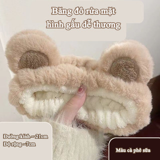 Băng đô rửa mặt gấu bông đáng yêu
