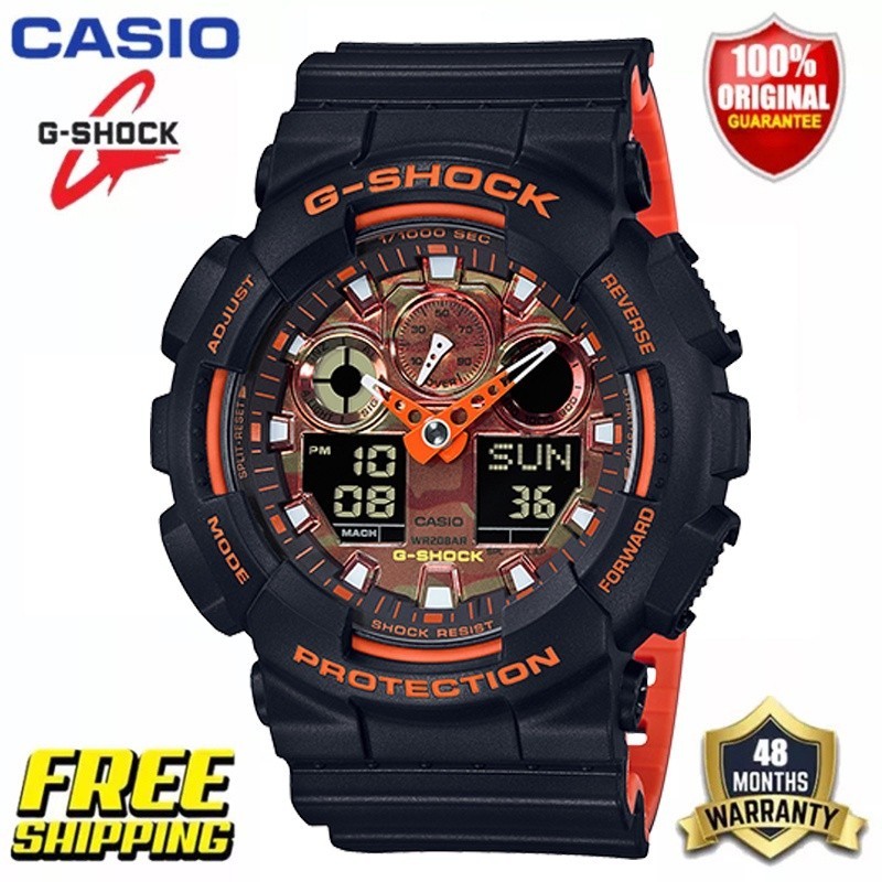 Casio (GA-100BR-1A) Ready Stock Shock Resistant Analog Digital Men's Watch2021