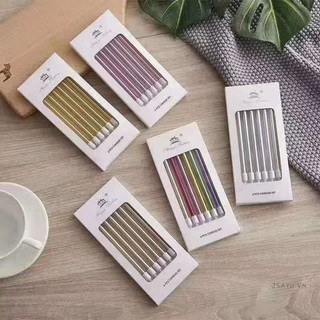 🏵️🏵️ Hộp 6 Cây Nến Sinh Nhật Hình Bút Chì Ren Vàng Nến sinh nhật tiệc lãng mạn trang