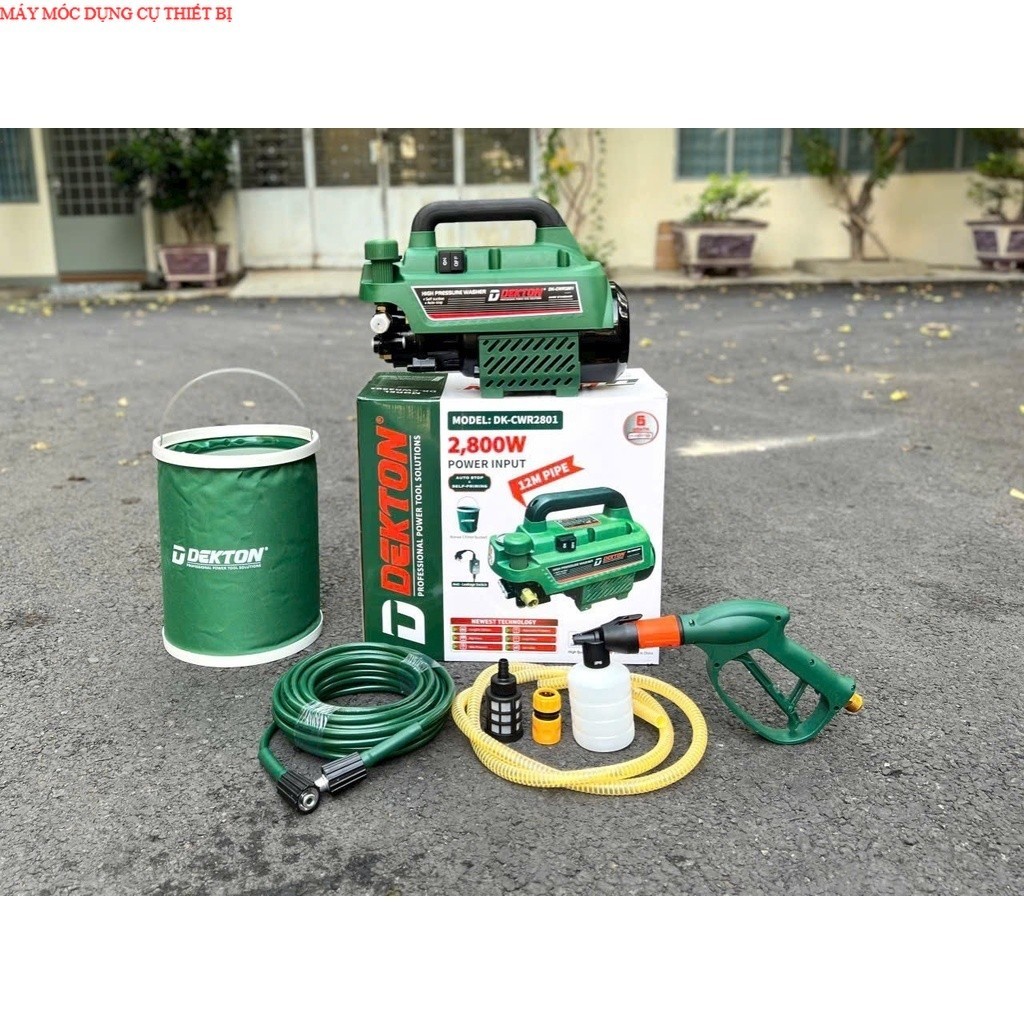 Máy Rửa Xe Dekton DK-CWR2801- Công Suất 2800W - Có Chỉnh Áp lõi đồng 100% có chống giật THIẾT BỊ MÁY