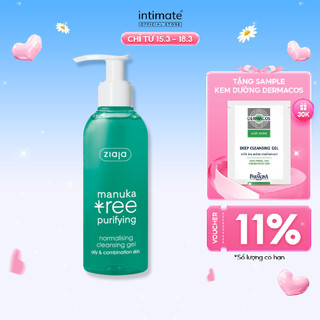 Gel Rửa Mặt Sạch Sâu Và Điều Hòa Tuyến Dầu Manuka Tree Purifying ZIAJA Giúp Loại Bỏ Bụi Bẩn 200ml