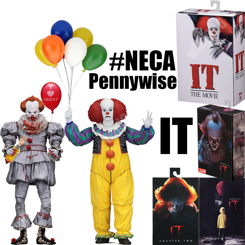 Neca IT Nhân Vật Hành Động Pennywise 1990 Lưỡi Dài Biến Dạng Phim Kinh Dị Trang Trí Mô Hình Búp Bê