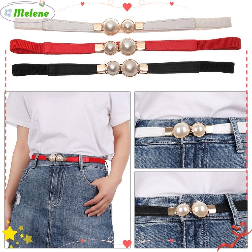 Thắt lưng thun MELENE Váy cổ điển Váy dây thắt lưng ngọt ngào