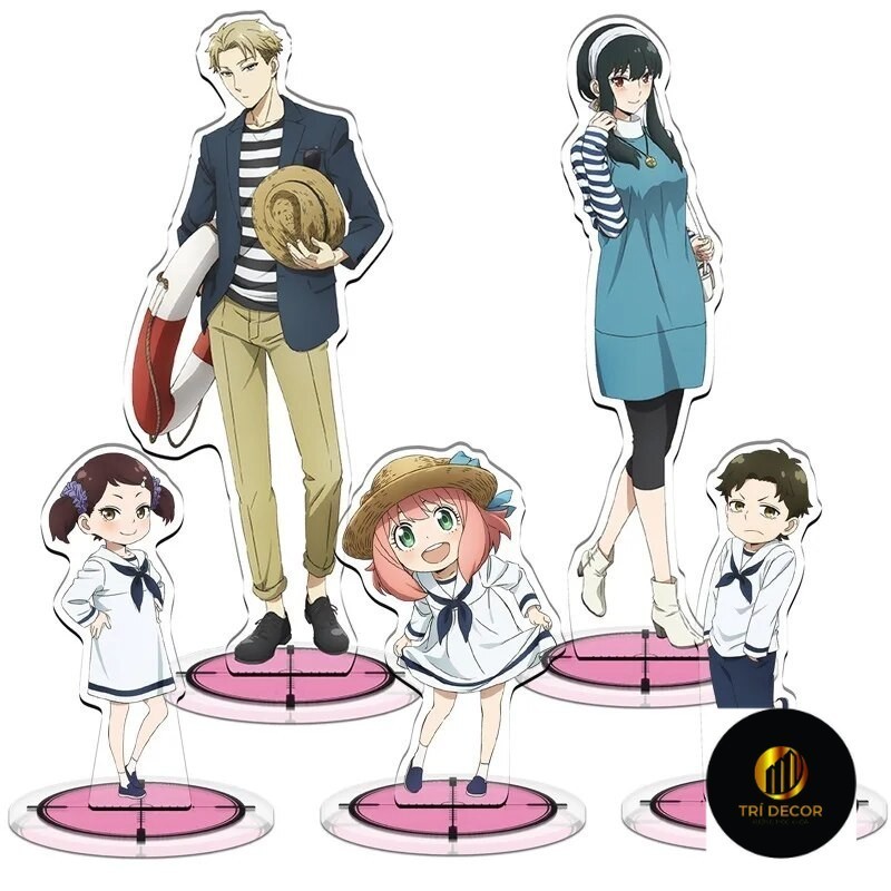 Mô hình Standee Anime Spy X Family Kawaii Anya Forger Yor Loid Damian Manga spy Phụ kiện trang trí để bàn góc học tập