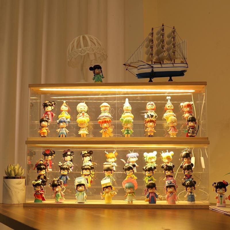 🐳HÀNG CÓ SẴN🐬 Storage Box Figure Acrylic With Transparent Display Rack Storage Doll Display Cabinet