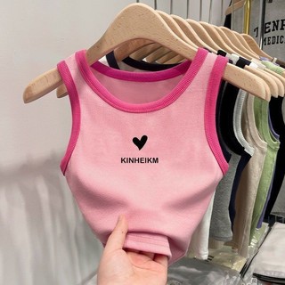  Áo Vest bé gái phong cách mới mùa hè cho trẻ em in hình đế chặn màu không tay