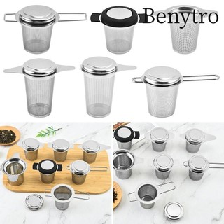 Benytro Bộ lọc gia vị lá Ấm trà có thể tái sử dụng Nắp thép không gỉ Lưới pha cà phê