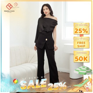 Set áo lệch vai quần dài SJ1135 - Phong Cách SAIGON