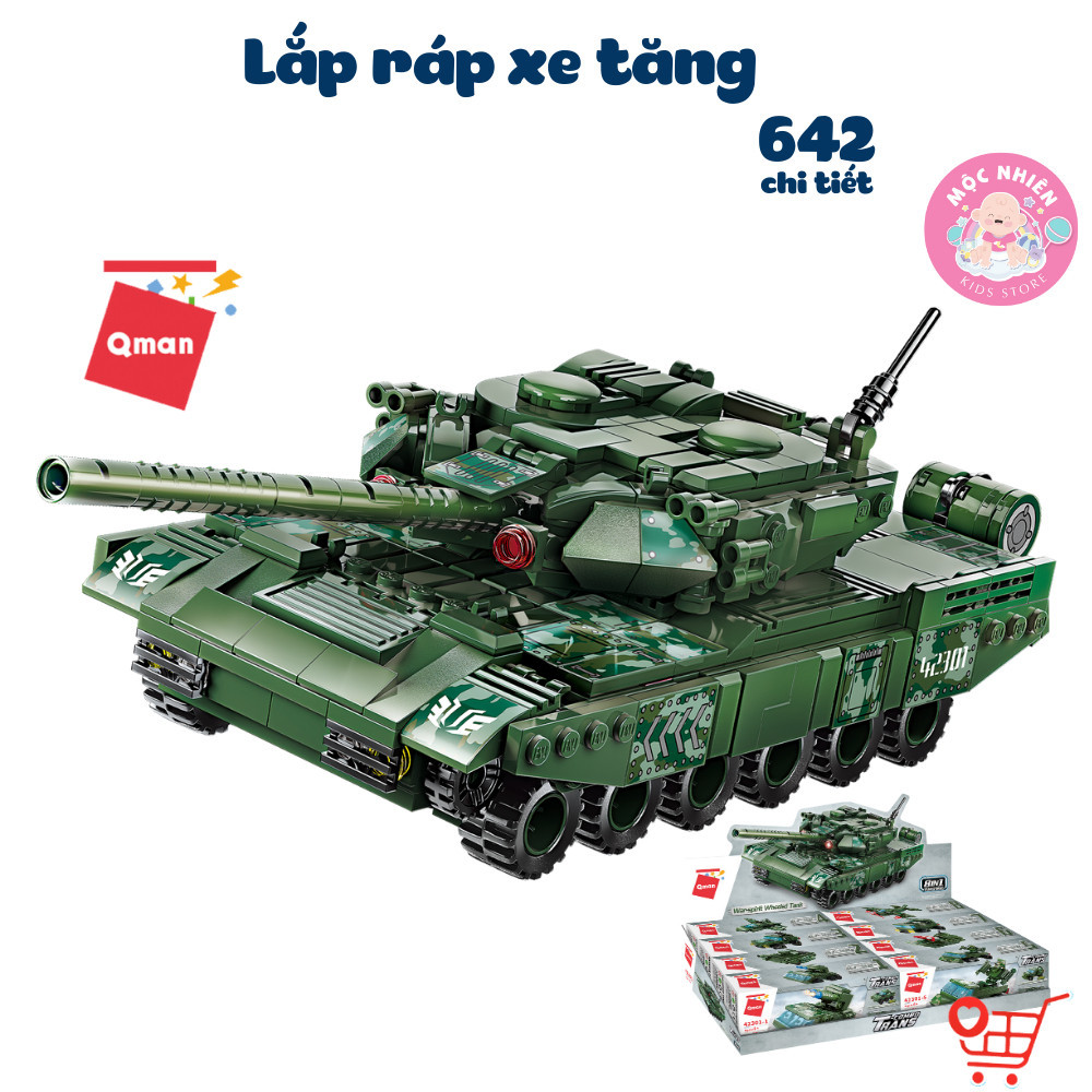 Đồ chơi lắp ráp xếp hình xe tăng 8 trong 1 Qman 42301 - Xe tăng quân sự (642 chi tiết)