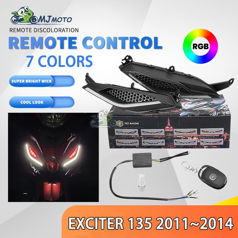 Demi lưới LED Đèn viền 7 màu chỉnh đc hả Cho Exciter 135 2011 2012 2013 2014 ex 50cc LC135 V2 ~ V7 R