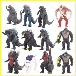 Bx 12 chiếc godzilla vs kong 2 nhân vật hành động scar king shimo godzilla kong mô hình búp bê đồ chơi cho trẻ em quà tặng trang trí