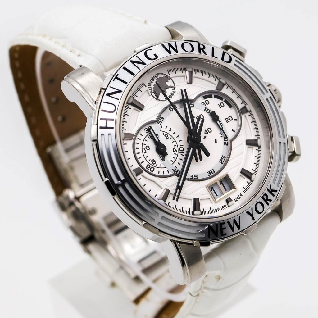 Vận chuyển từ Nhật Bản Sản phẩm chính hãng Đồng hồ nam Hunting World Silver Chronograph  Phụ kiện thời trang quà tặng phong cách dễ thương