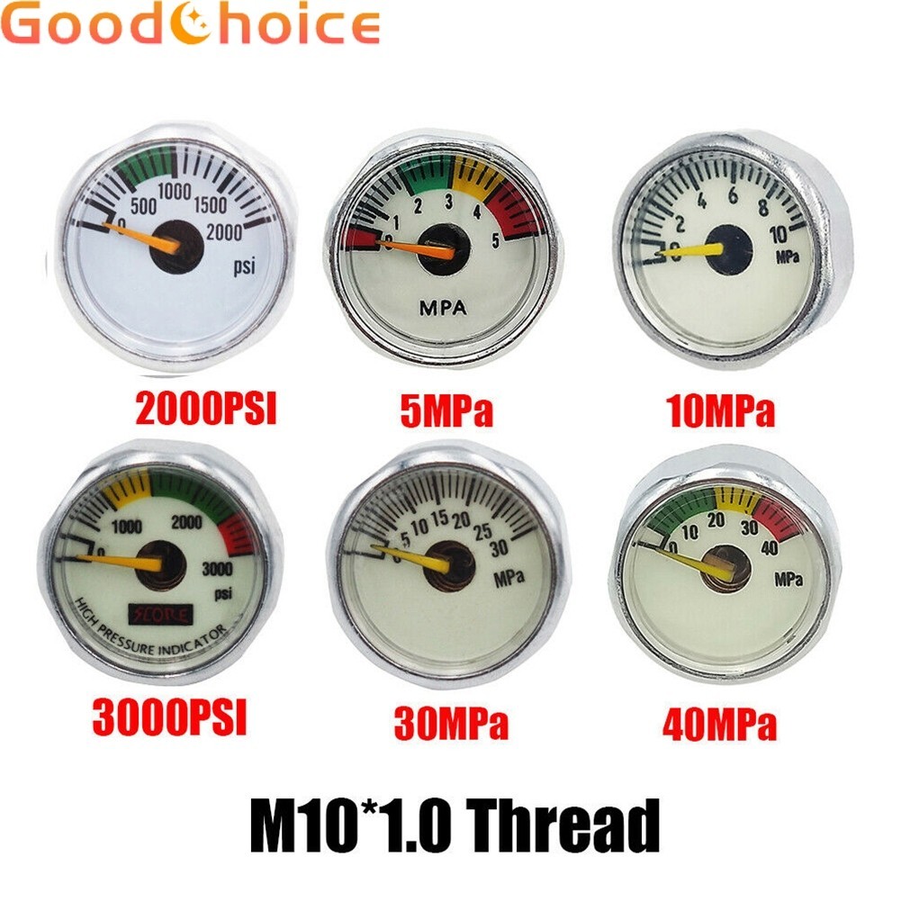 [Tốt] Đồng hồ đo áp suất không khí Paintball Pcp cho Air Mini Micro Manometer M10 * 1.0