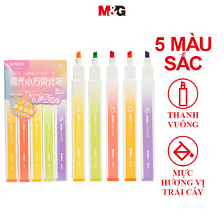 M & G 5 Màu Highlighter Fruity Aroma Ink Key Marker Bút Ghi Chú Bút Màu MO