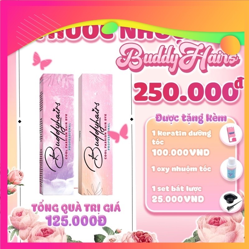 Thuốc nhuộm tóc Buddyhairs không khô xơ, lên chuẩn màu - thương hiệu độc quyền Buddyhairs,Buddy.hair