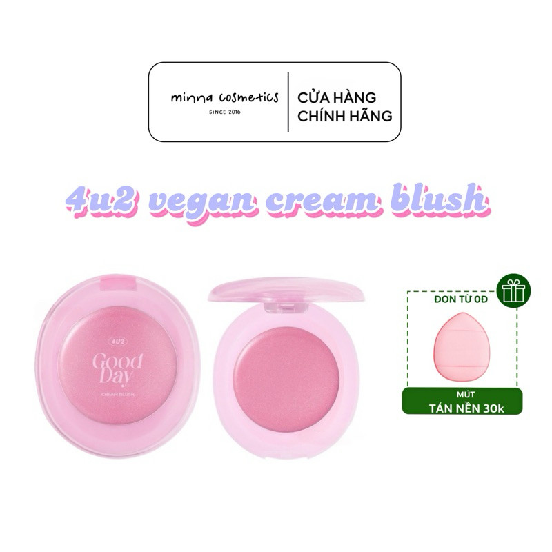 [ƯU ĐÃI SHOP MỚI] [4U2] Má Hồng Kem Thuần Chay 4U2 Cream Blush