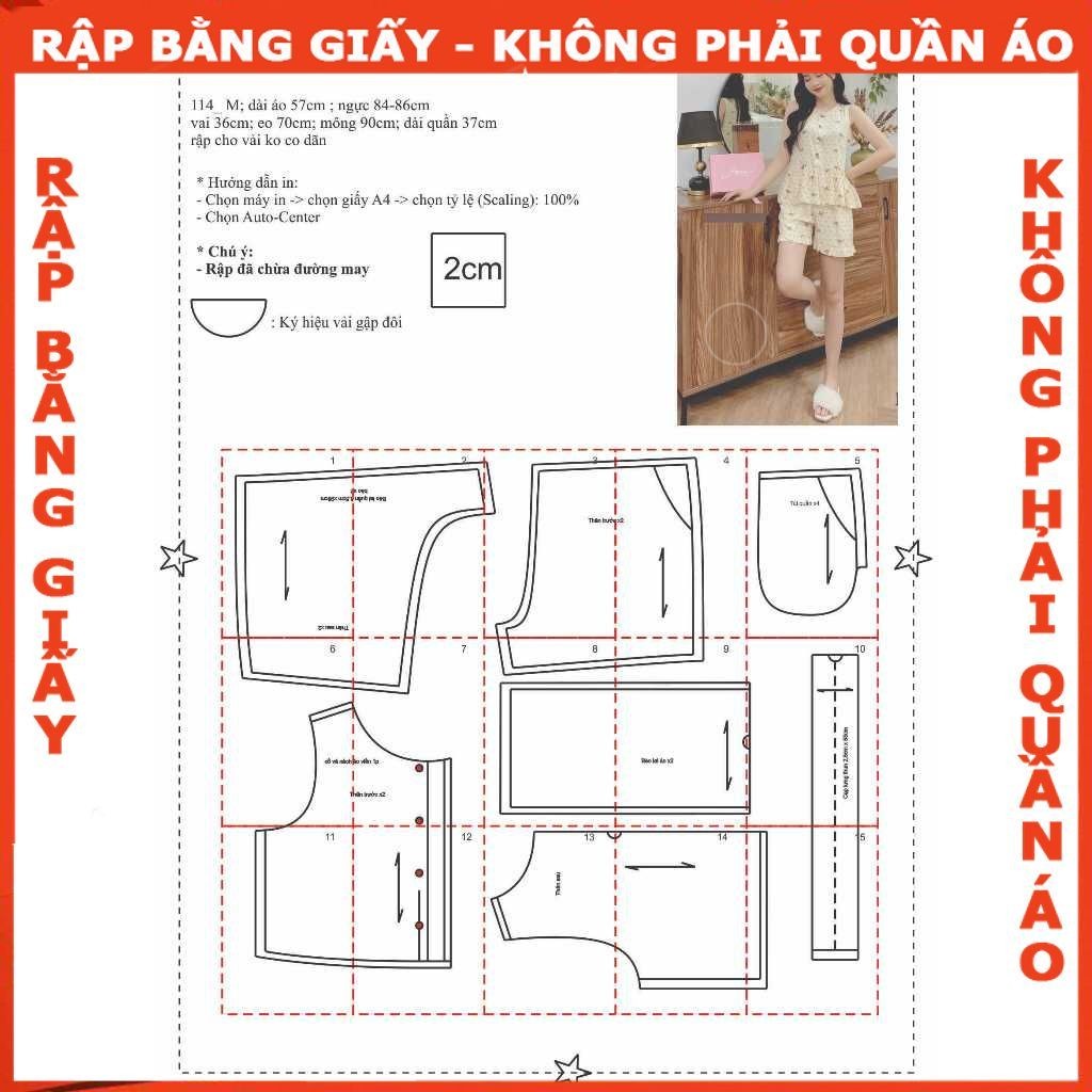 Rập giấy A0 bộ đùi nữ mã 114
