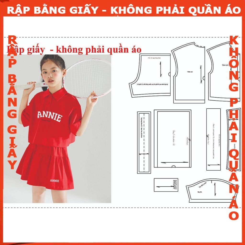 Rập giấy A0 bộ váy bé mã R494