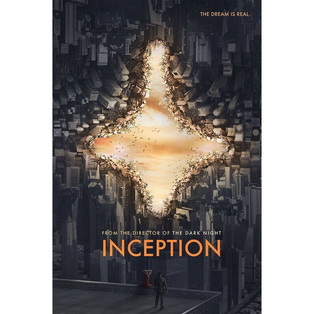 Inception Phim Hành Động Nghệ Thuật Hình In Lụa Poster Trang Trí Tường Nhà 0726